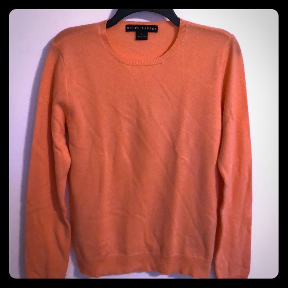 Ralph Lauren Orange Cashmere Sweater - L